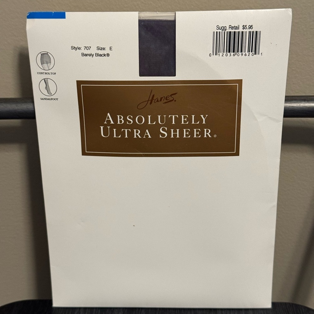 Hanes Ultra Sheer Pantyhose in Barely Black Size E